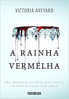 : A imagem mostra a capa do livro, cujo fundo é prateado e ilustra uma coroa de princesa com sangue.